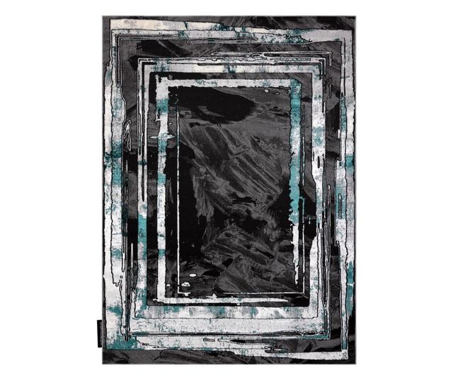 модерен DE LUXE килим 619 кадър - structural сив / зелен 120x170 cm  120x170 см