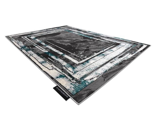 модерен DE LUXE килим 619 кадър - structural сив / зелен 120x170 cm  120x170 см