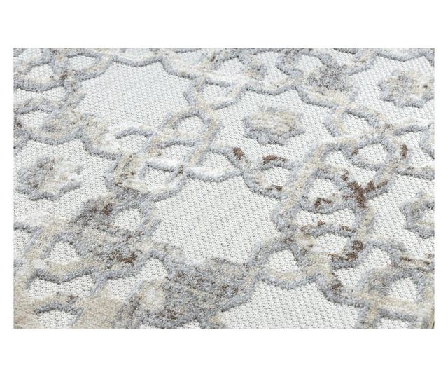 Covor Structural SOLE D3882 Ornament - tesute plate bej / gri 140x190 cm  140x190 cm