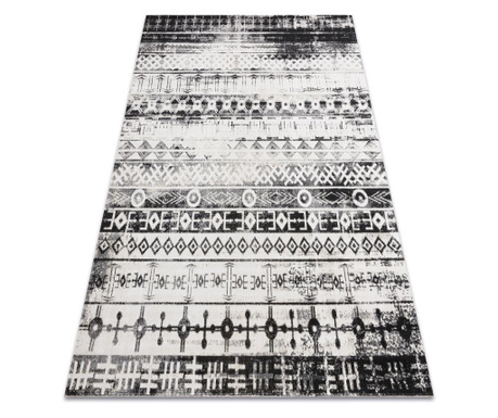 Модерен килим MUNDO E0592 етнически външно бежово / черен 160x220 cm