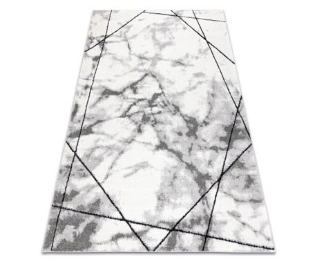 модерен килим COZY Lina, геометричен, мрамор structural две нива на руно сив 140x190 cm