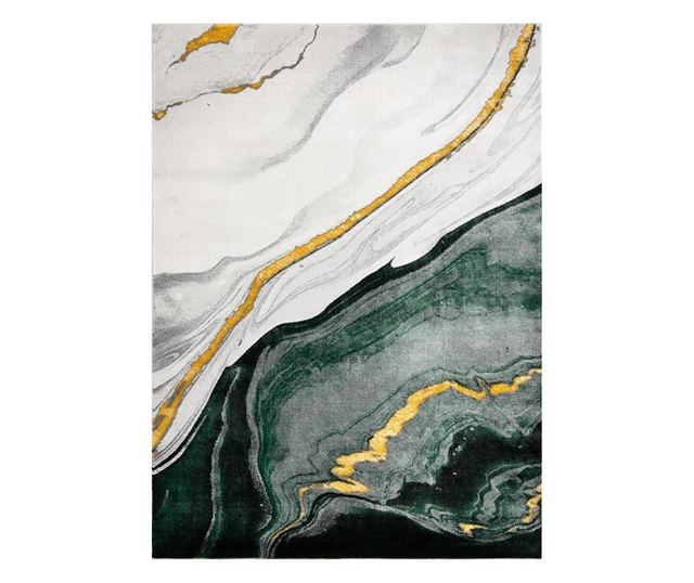 EMERALD Exclusive Rug 1017 Glamour, Stylish Marble Bottle Green / Gold 120x170 cm