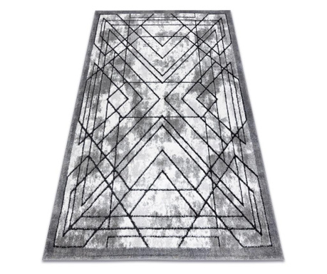 Modern COZY szőnyeg Tico, Geometriai - Structural két szintű gyapjú szürke 160x220 cm