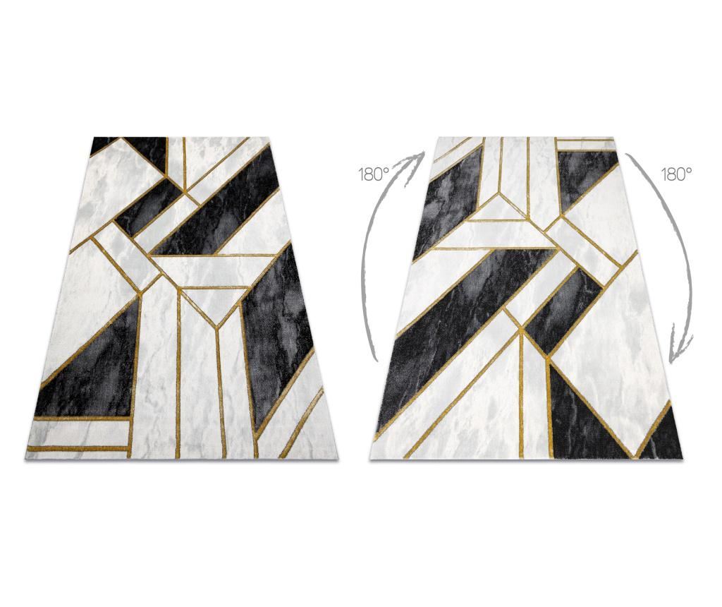изключителен EMERALD килим 1015 блясък, мрамор, геометричен черен / злато 240x330 cm  240x330 см - 2