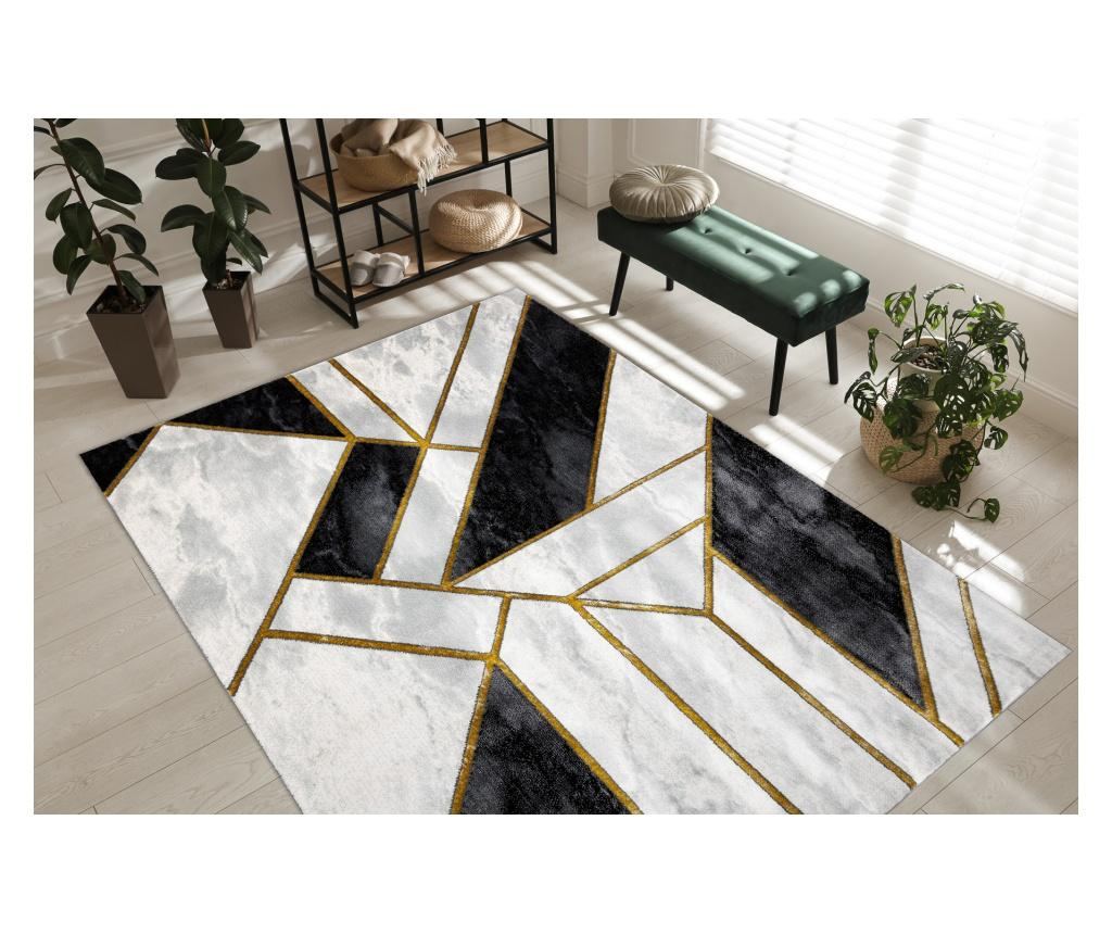 изключителен EMERALD килим 1015 блясък, мрамор, геометричен черен / злато 240x330 cm  240x330 см - 5