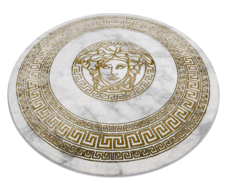 Koberec kulatý EMERALD výhradní 1011 glamour, medúza řecký rám krém / zlato kruh 160 cm  κύκλος 160 cm
