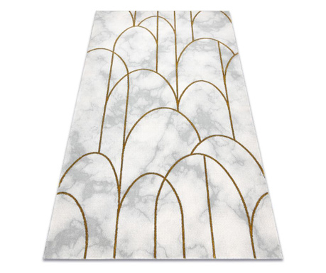 изключителен EMERALD килим 1016 блясък, art deco, мрамор сметана / злато 240x330 cm