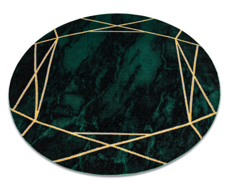 изключителен EMERALD килим 1022 кръг - блясък, мрамор, геометричен бутилка зелена / злато кръг 160 cm  κύκλος 160 см