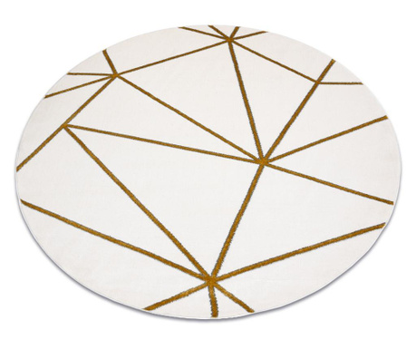 Kizárólagos EMERALD szőnyeg 1013 kör - glamour, elegáns geometriai krém / arany kerék 160 cm