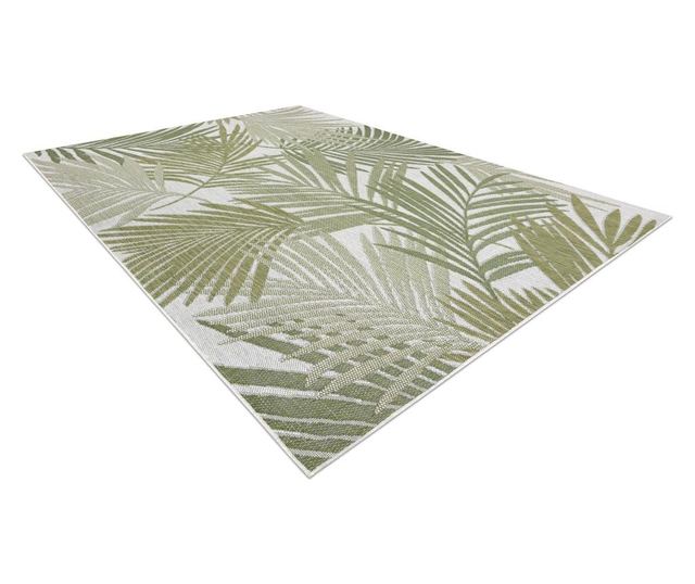 Covor SISAL SION frunze de palmier, tropical 2837 tesute plate ecru / verde 180x270 cm  180x270 cm