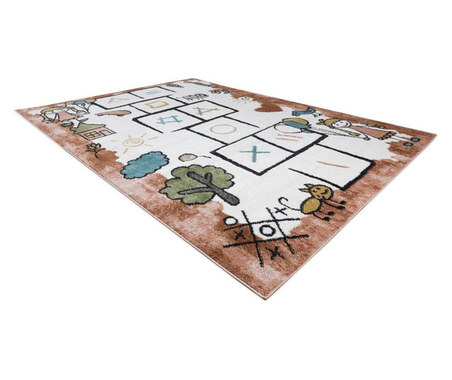 Covor FUN Hop pentru copii, sotron, animale, roz 200x290 cm  200x290 cm