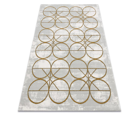 изключителен EMERALD килим 1010 блясък, кръгове сметана / злато 240x330 cm