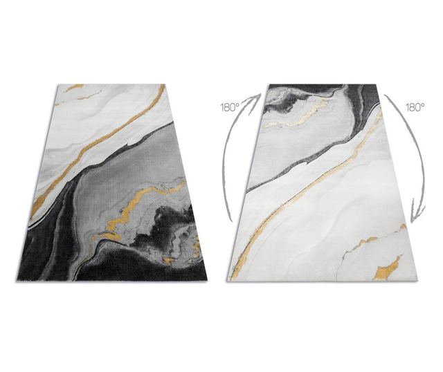EMERALD Rug, Exclusive 1017 Glamour, Stylish Marble Black / Gold 160x220 cm