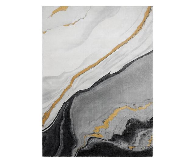EMERALD Rug, Exclusive 1017 Glamour, Stylish Marble Black / Gold 160x220 cm