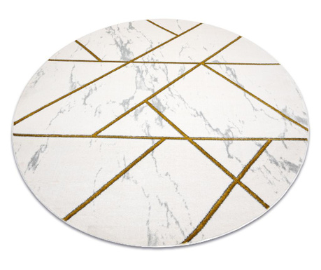 изключителен EMERALD килим 1012 кръг - блясък, мрамор, геометричен сметана / злато кръг 160 cm