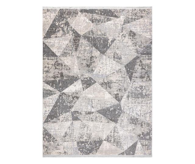 модерен килим REBEC ресни 51192A - две нива на руно сметана / сив 240x330 cm  240x330 см