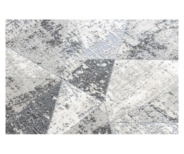 модерен килим REBEC ресни 51192A - две нива на руно сметана / сив 280x370 cm  280x370 см