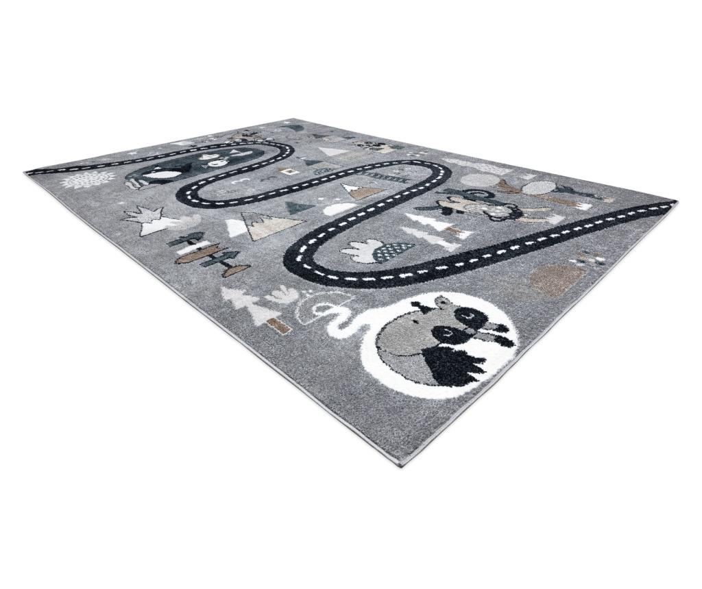 Килим FUN Route за деца, улица, животни сив 280x370 cm  280x370 см - 3