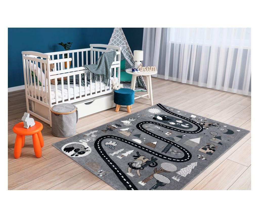Килим FUN Route за деца, улица, животни сив 280x370 cm  280x370 см - 4
