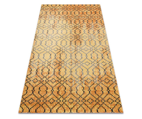 Modern szőnyeg MUNDO D5751 glamour szabadtéri narancssárga / fekete 160x220 cm