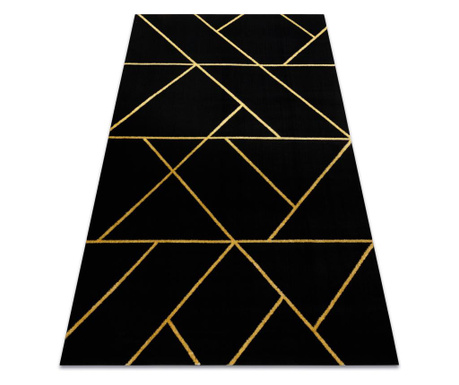 изключителен EMERALD килим 1012 блясък, геометричен черен / злато 140x190 cm