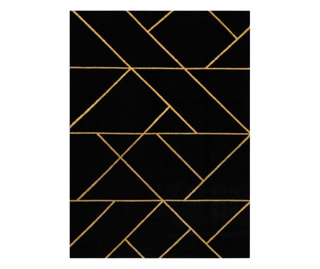 изключителен EMERALD килим 1012 блясък, геометричен черен / злато 240x330 cm  240x330 см