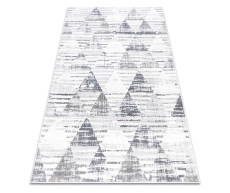 Szőnyeg POLI 9051A Geometriai, háromszögek fehér / szürke 160x220 cm