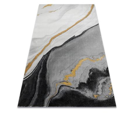 Kizárólagos EMERALD szőnyeg 1017 glamour, elegáns márvány fekete / arany 80x150 cm