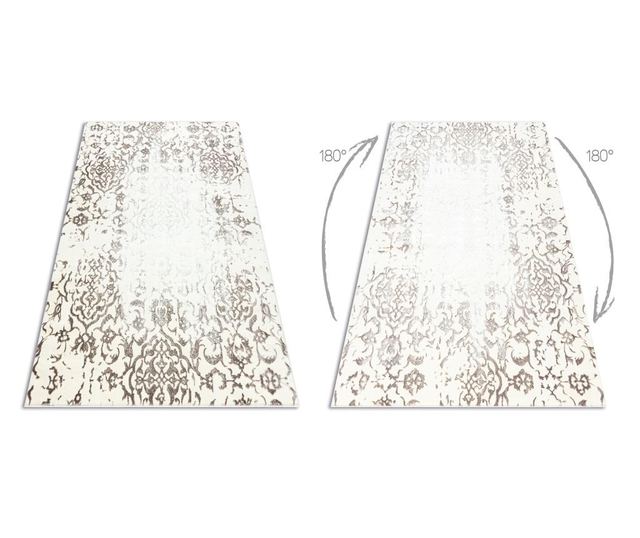 Covor CORE 247A Ornament Vintage - structural, doua niveluri de lana, crema / maro 140x190 cm  140x190 cm