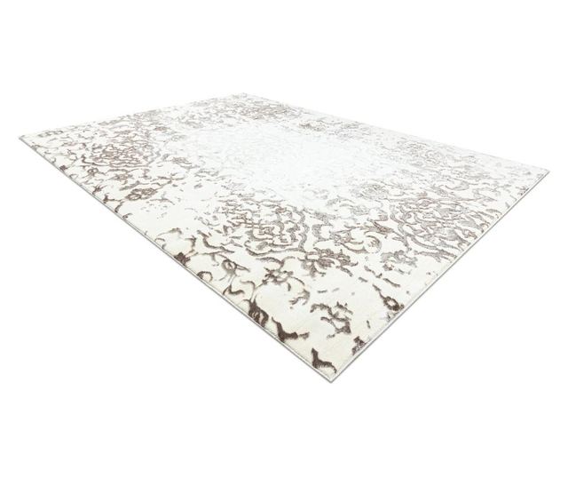 Covor CORE 247A Ornament Vintage - structural, doua niveluri de lana, crema / maro 140x190 cm  140x190 cm
