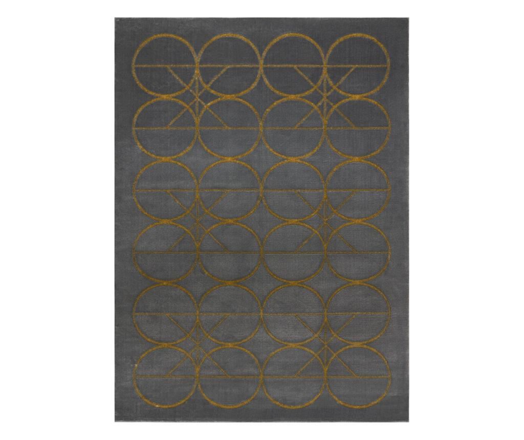 изключителен EMERALD килим 1010 блясък, кръгове сив / злато 240x330 cm  240x330 см - 2