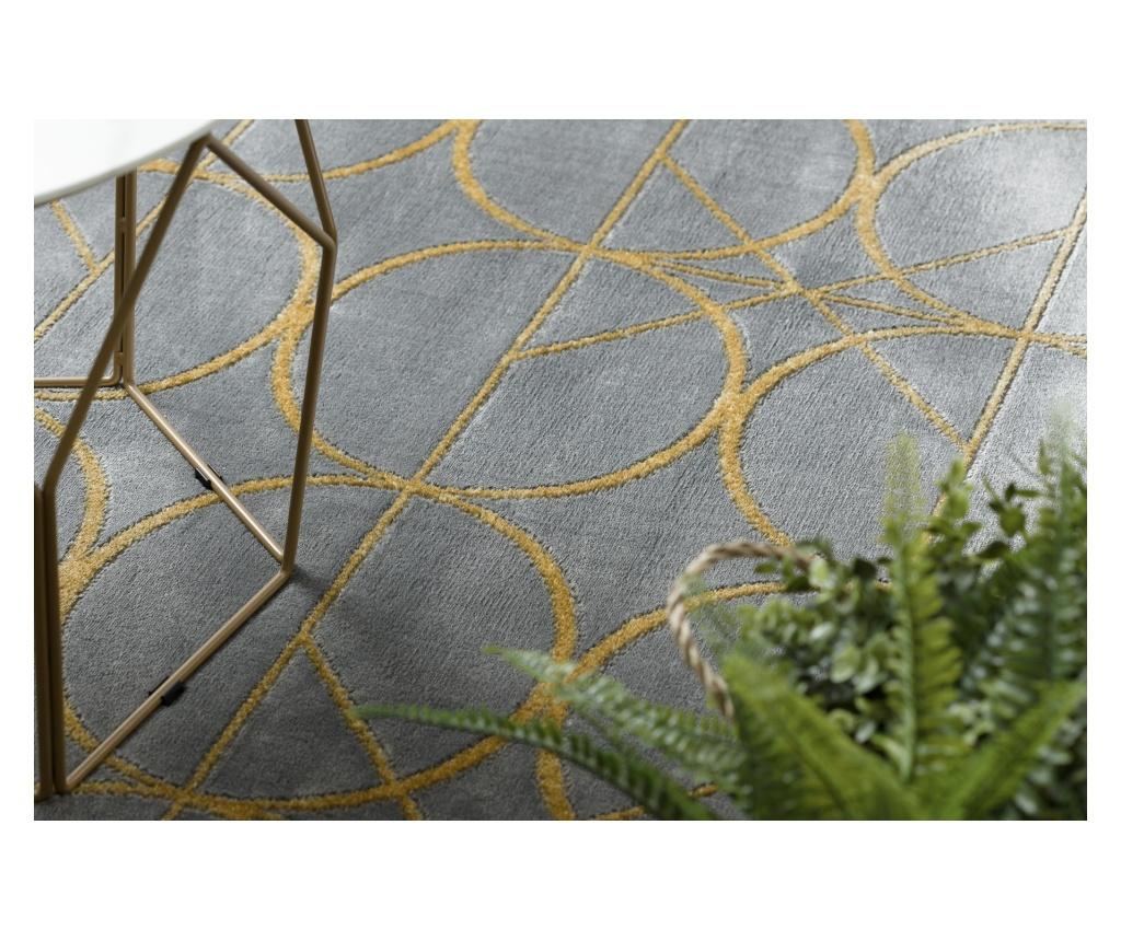 изключителен EMERALD килим 1010 блясък, кръгове сив / злато 240x330 cm  240x330 см - 4