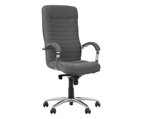 Scaun directorial SENNA Steel Chrome, baza aluminiu, textil microfibra, gri Concept Chairs