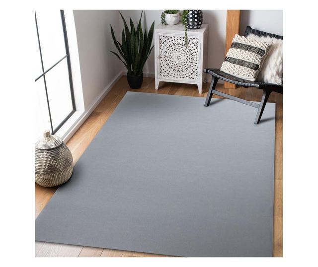 Килим противоплъзгаща основа RUMBA едноцветен сив 120x200 cm  120x200 см