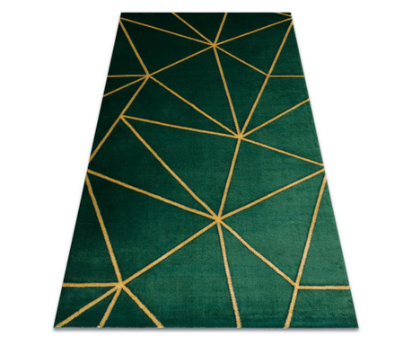 Koberec EMERALD výhradní 1013 glamour, stylový geometrický lahvově zelená / zlato 120x170 cm  120x170 cm