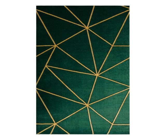 Koberec EMERALD výhradní 1013 glamour, stylový geometrický lahvově zelená / zlato 120x170 cm  120x170 cm