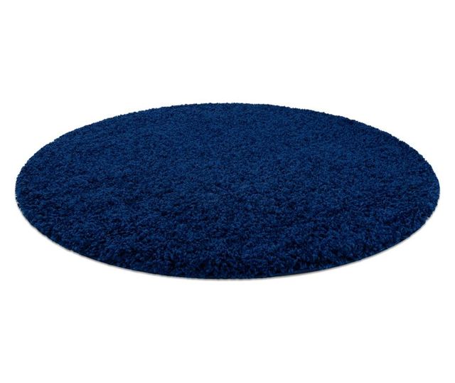 Χαλί soffi κύκλος δασύτριχος 5cm ναυτικό κύκλος 120 cm  κύκλος 120 cm