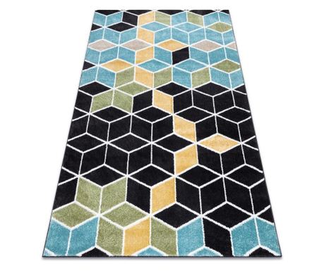POLI 9139A cube 3D rug, black/blue, 120x170 cm.