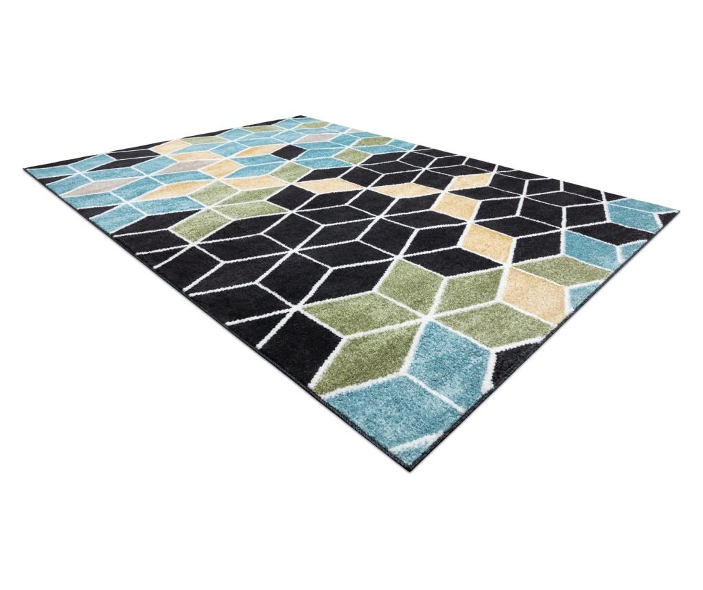 Covor POLI 9139A cub 3D negru / albastru 120x170 cm  120x170 cm - 3