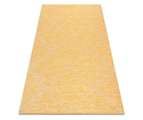 Fonott sizal szőnyeg PATIO 3075 gyémánt szövött sárga / bézs 78x150 cm