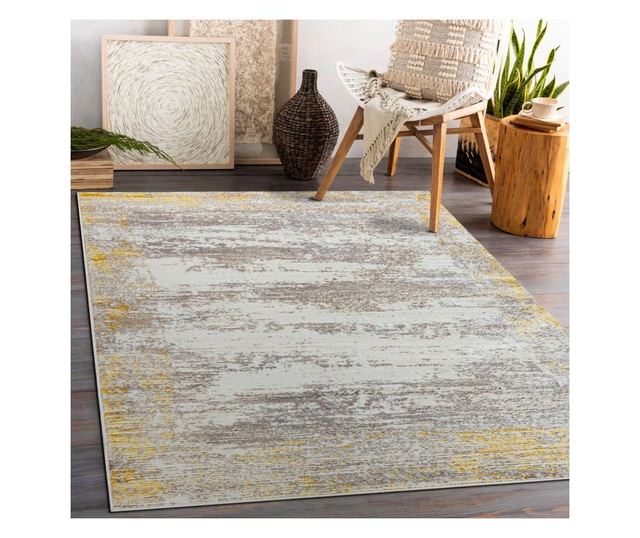 Covor CORE W9775 Cadru, Umbrita - structural, doua niveluri de lana, fildes / bej 180x270 cm  180x270 cm