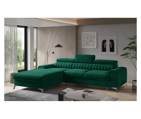 Разтегателен ляв ъглов диван Eltap, Grayson, зелен, 275x205x98 cm