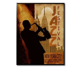 Tablou jazz in new york, 1962, 31x40 cm
