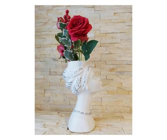 Vaza African Queen, 30 cm, alb