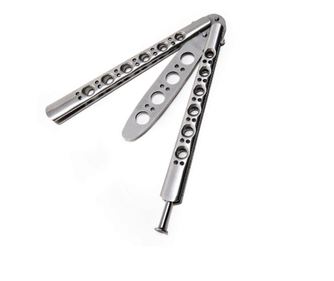 Μαχαίρι εκπαίδευσης πεταλούδας DEPOX®, ανοξείδωτο ατσάλι, 23 cm, ασημί