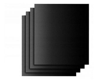 Set 4 bucati folie antiaderenta din teflon pentru gratar, Gonga® Negru