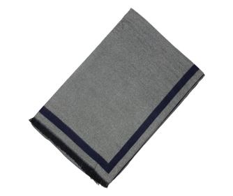 Esarfa casmir gri/bluemarin cu model, Pashma. 170 x 70 cm