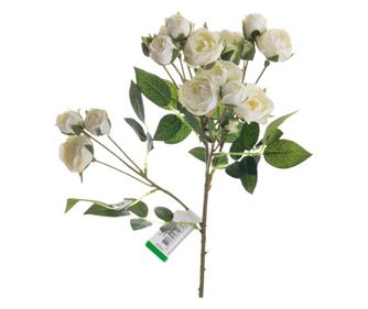Mini trandafiri artificiali, alb, 57 cm ,Emerald