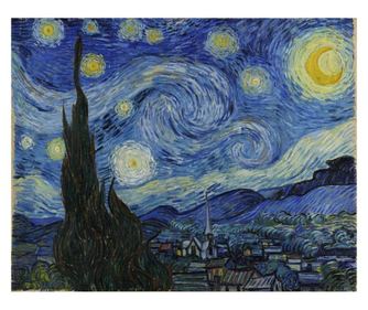 Vászonkép, reprodukció van gogh - starry night, 50x40 cm