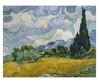 Vászonkép, reprodukció van gogh - wheat field, 50x40 cm